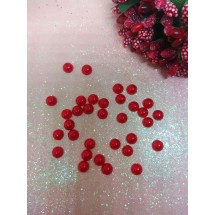 Полубусины под жемчуг 6 мм цв. красный, цена за 20 гр